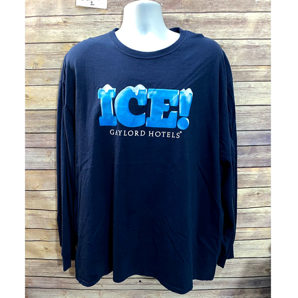 ICE! At Gaylord National Hotel Christmas Shirt size 2XL Blue Long Sleeve - Picture 1 of 9